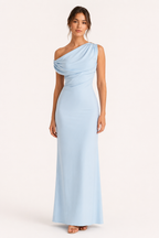 Robe longue asymétrique drapée pour femme - Guita