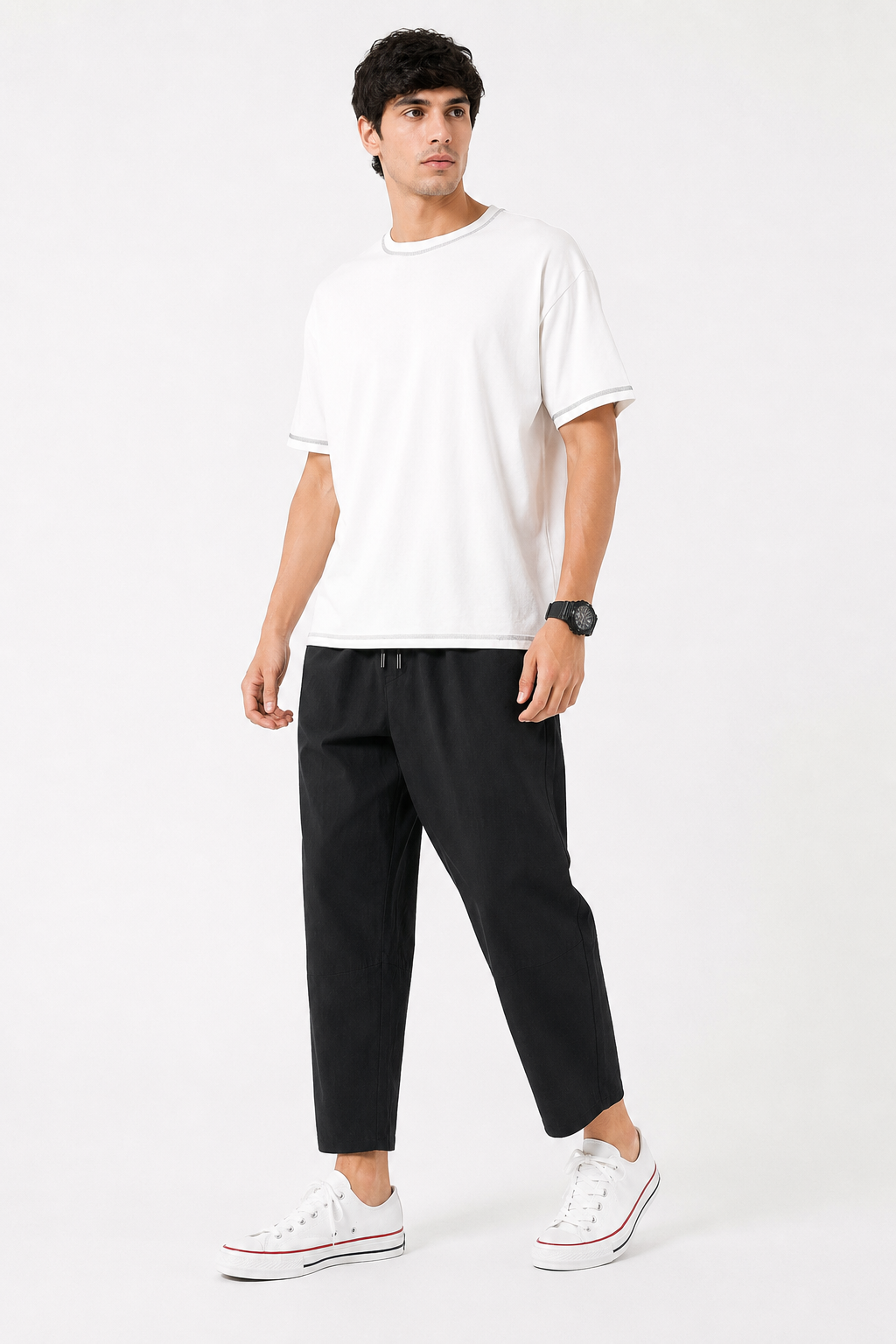 Pantalon léger pour homme, coupe décontractée, avec taille élastiquée - Ludger