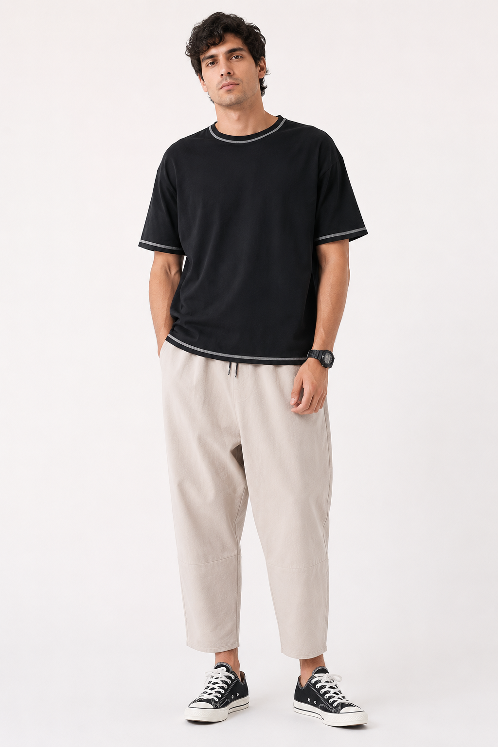 Pantalon léger pour homme, coupe décontractée, avec taille élastiquée - Ludger