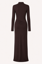 Robe longue à col montant drapée pour femme - Monik