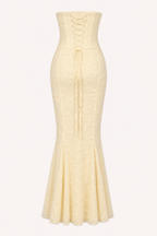 Ensemble femme composé d'un haut corset et d'une jupe longue brodée - Leonie