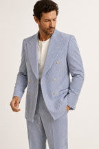 Costume homme à rayures bleu clair, style méditerranéen - Emil