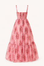 Robe longue femme corset imprimé floral romantique et structuré – Elira