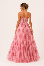 Robe longue femme corset imprimé floral romantique et structuré – Elira