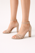 Sandales femme talon large brides croisées bride cheville réglable - Annegret