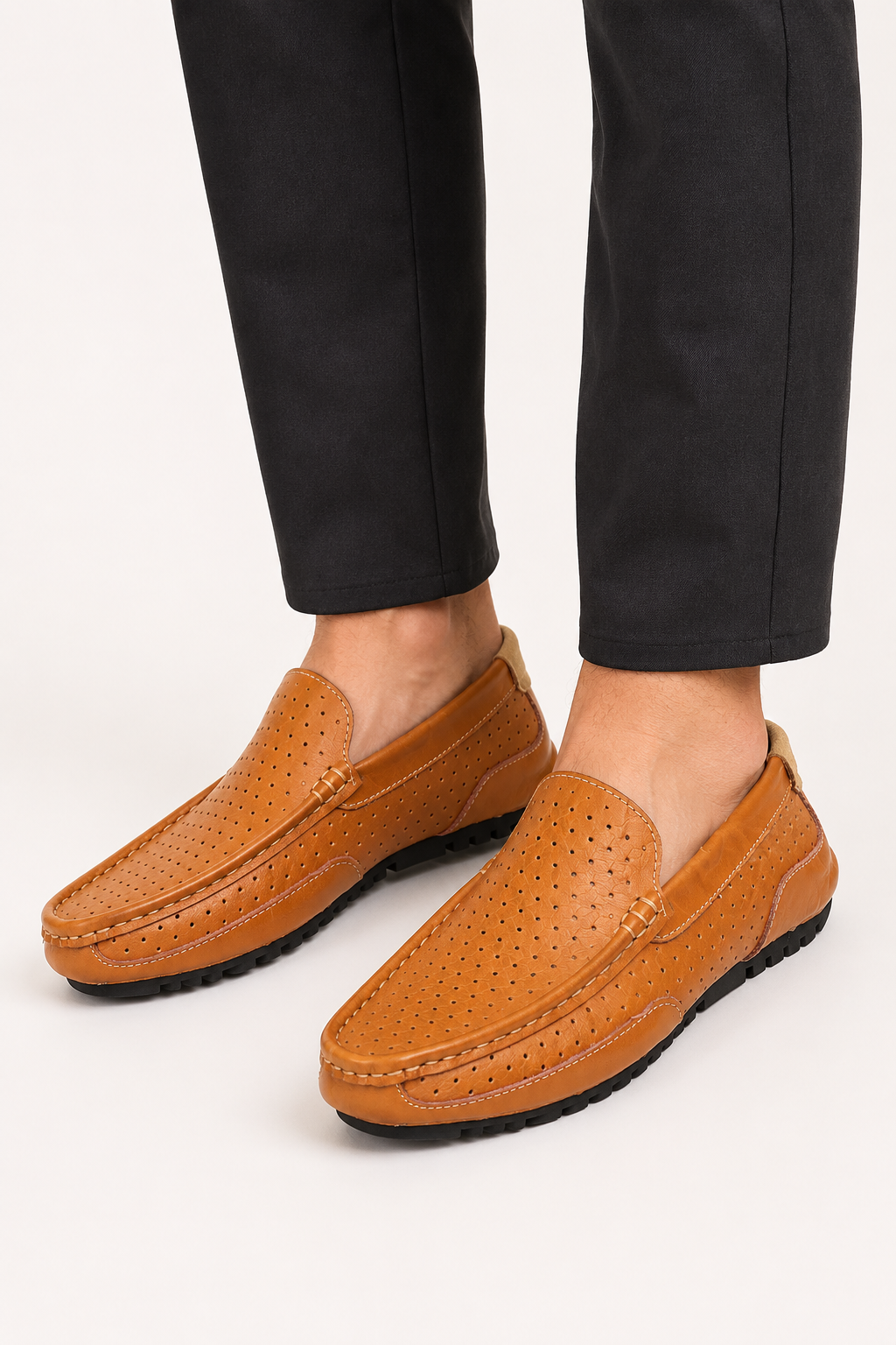 Mocassins homme décontractés à enfiler perforés bureau et casual – Rüdiger
