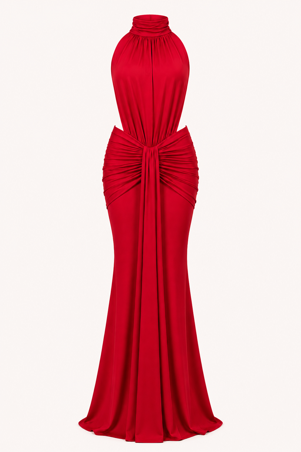 Robe longue élégante femme col licou froncée événement spécial – Klara