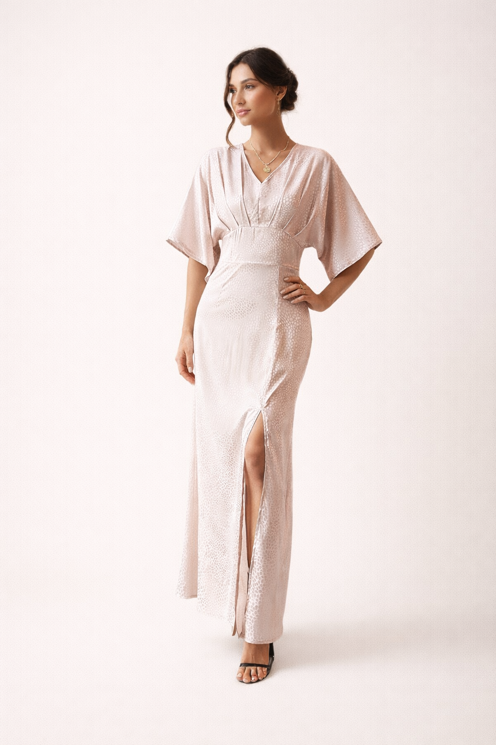 Robe longue été manches courtes fente latérale coupe ample - Fedra