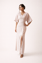 Robe longue été manches courtes fente latérale coupe ample - Fedra