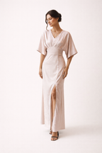 Robe longue été manches courtes fente latérale coupe ample - Fedra