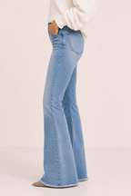 Jean évasé pour femme, taille haute, jambes évasées - Greta