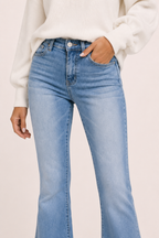 Jean évasé pour femme, taille haute, jambes évasées - Greta