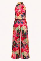 Ensemble 2 pièces femme dos nu pantalon large imprimé floral – Syrie