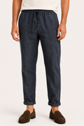 Pantalon lin homme taille élastique léger ourlet replié casual – Falk