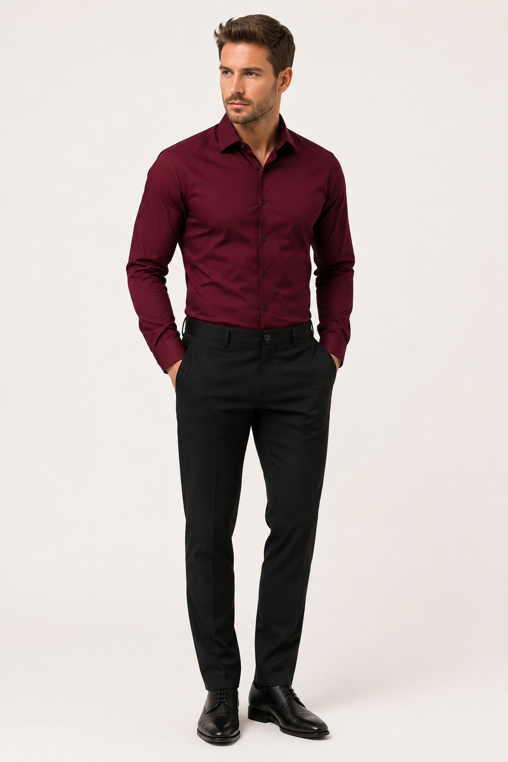 Chemise habillée pour homme, manches longues, col classique et coupe ajustée - Friedrich