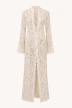 Robe longue en dentelle pour femme, décolleté croisé - Anneliese