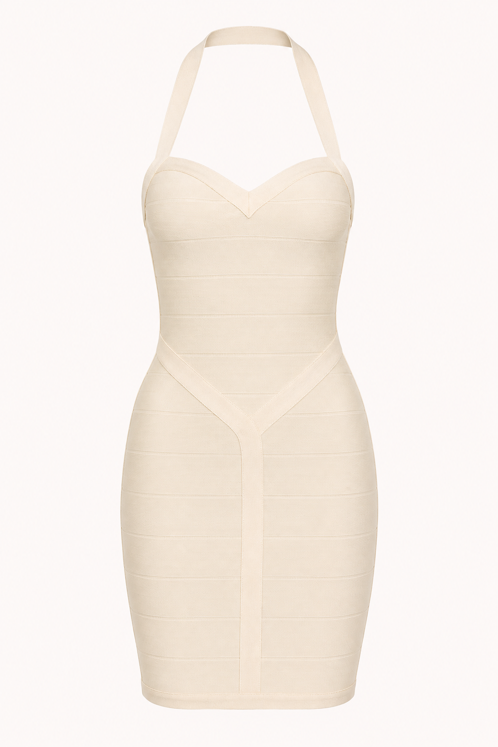 Robe courte moulante de type bandage, décolleté en cœur - Irma