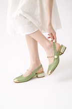 Chaussures femme talon bas bout fermé bride arrière confortables - Gisela