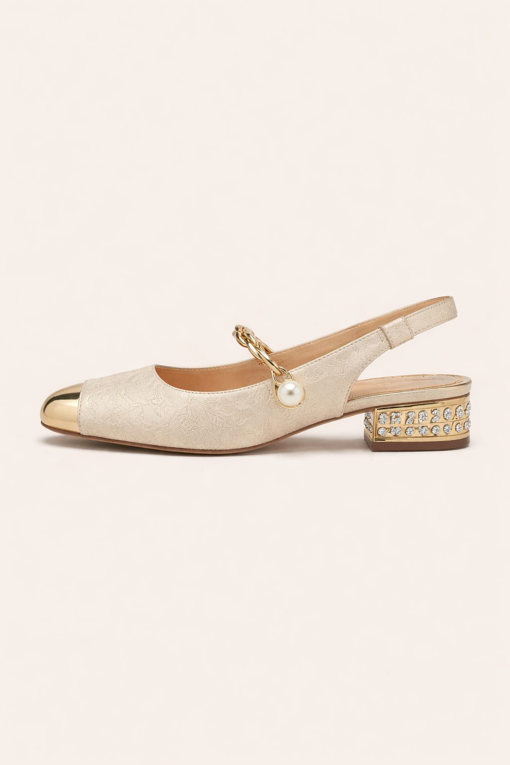 Chaussures femme talon bas bout fermé bride arrière confortables - Gisela