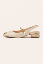 Chaussures femme talon bas bout fermé bride arrière confortables - Gisela