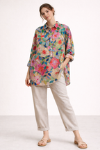 Chemisier femme manches longues imprimé animalier boutonné décontracté - Gerlinde
