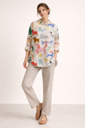 Chemisier femme manches longues imprimé animalier boutonné décontracté - Gerlinde