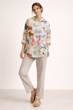 Chemisier femme manches longues imprimé animalier boutonné décontracté - Gerlinde