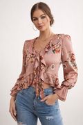 Blouse in tissu doux et léger con imprimé floral discret et coupe fluide et moderne - Lily