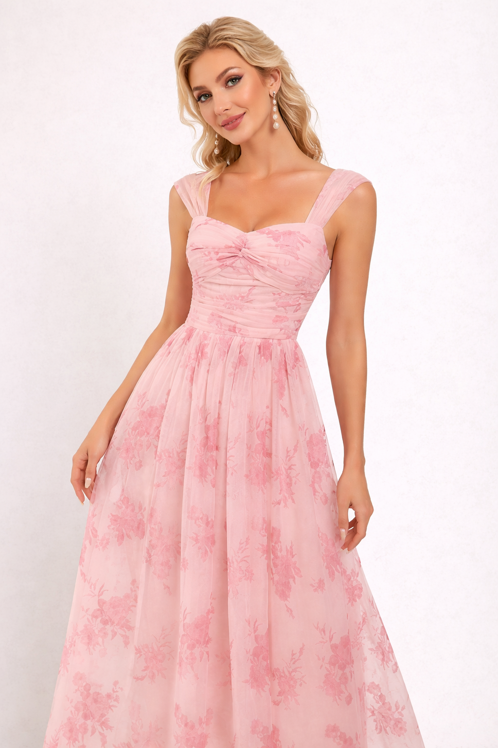 Robe longue en tissu léger avec imprimé floral - Katherine