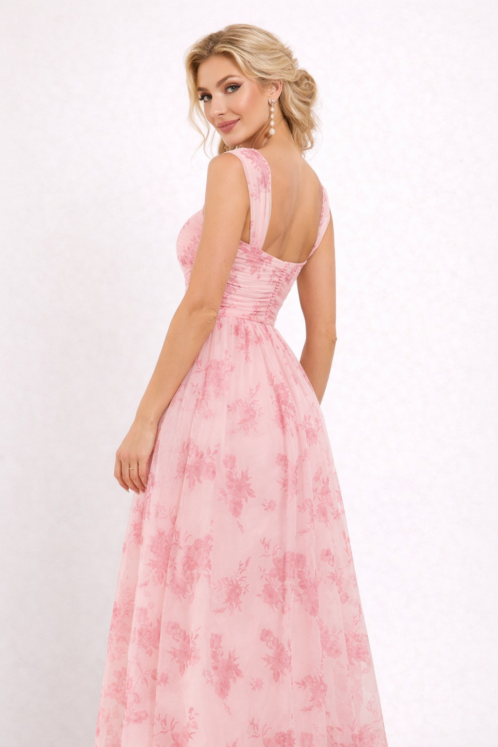 Robe longue en tissu léger avec imprimé floral - Katherine