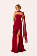 Robe de mariée élégante et longue avec fente haute - Sabine