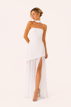 Robe de mariée élégante et longue avec fente haute - Sabine