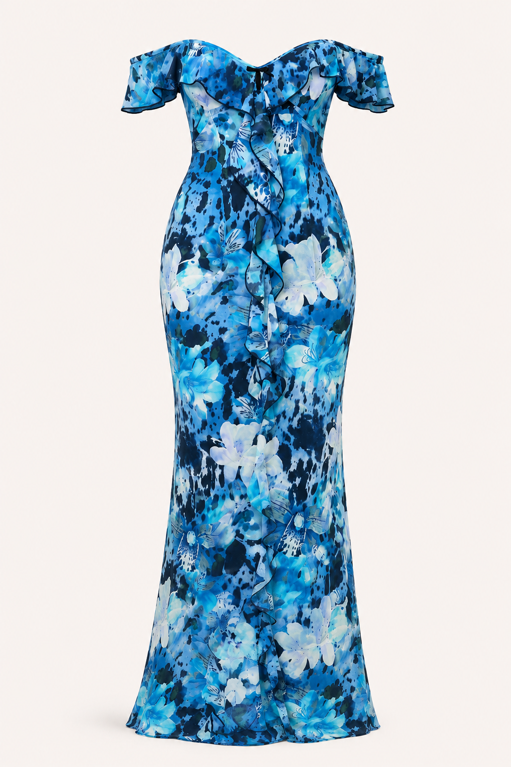 Robe longue imprimée pour femme, à épaules dénudées - Käthe