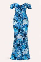 Robe longue imprimée pour femme, à épaules dénudées - Käthe