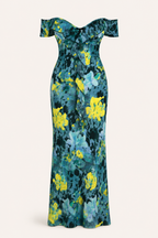 Robe longue imprimée pour femme, à épaules dénudées - Käthe