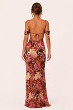 Robe longue imprimée pour femme, à épaules dénudées - Käthe