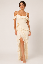 Robe élégante à volants pour invitée de mariage - Gisela