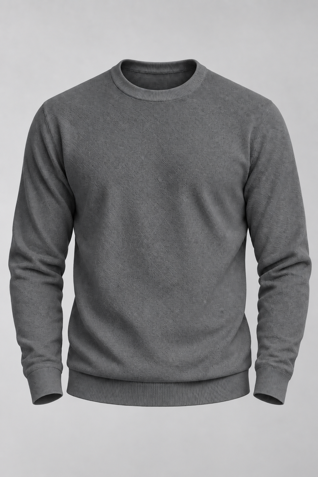 Pull homme col rond maille unie manches longues basique - Nikolai