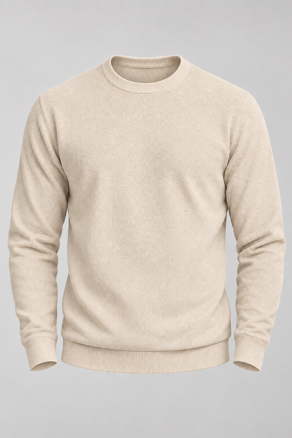 Pull homme col rond maille unie manches longues basique - Nikolai