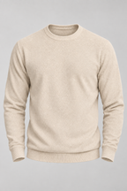 Pull homme col rond maille unie manches longues basique - Nikolai