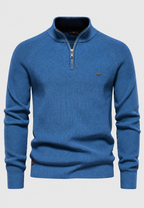 Pull homme demi-zip col montant manches raglan maille - Aurel