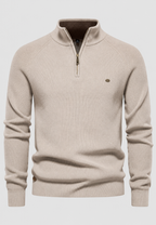 Pull homme demi-zip col montant manches raglan maille - Aurel