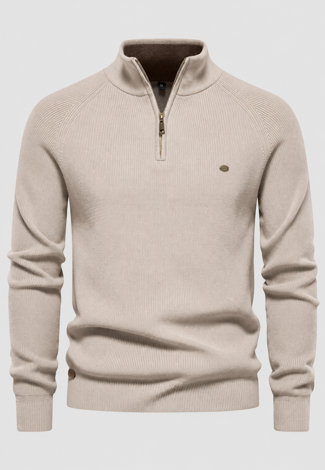 Pull homme demi-zip col montant manches raglan maille - Aurel