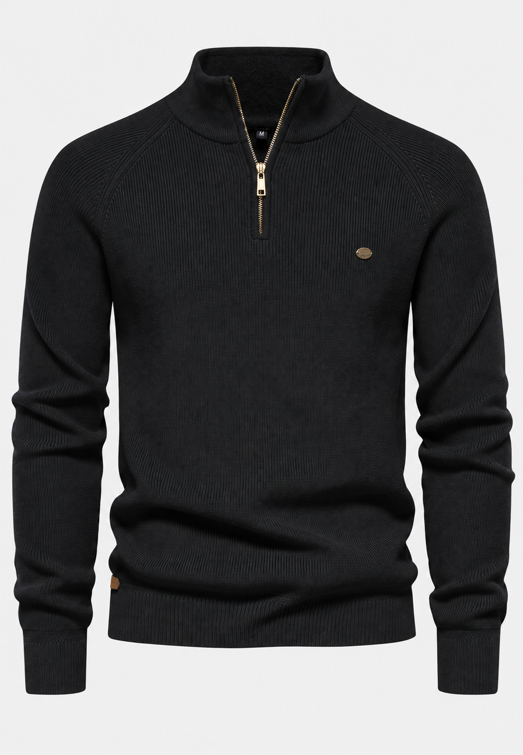 Pull homme demi-zip col montant manches raglan maille - Aurel