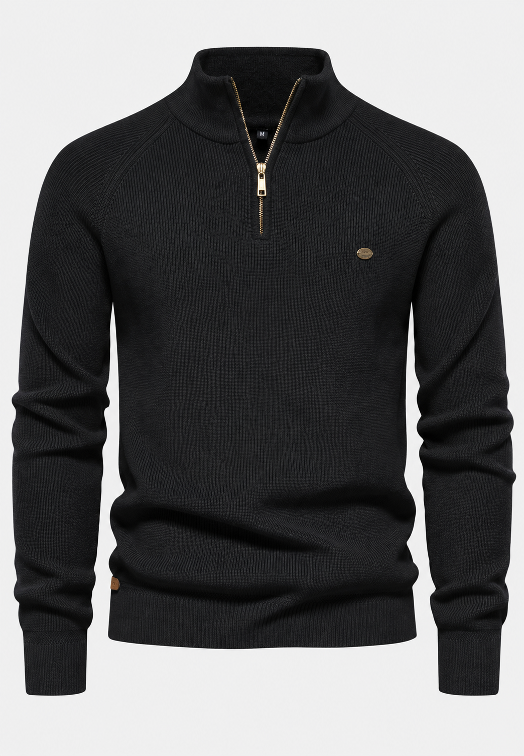 Pull homme demi-zip col montant manches raglan maille - Aurel