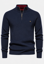Pull homme demi-zip col montant manches raglan maille - Aurel