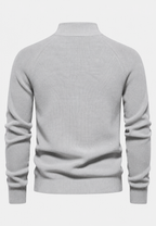Pull homme demi-zip col montant manches raglan maille - Aurel