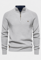 Pull homme demi-zip col montant manches raglan maille - Aurel
