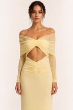 Robe longue mariage dos nu fente avant soirée élégante - Helene