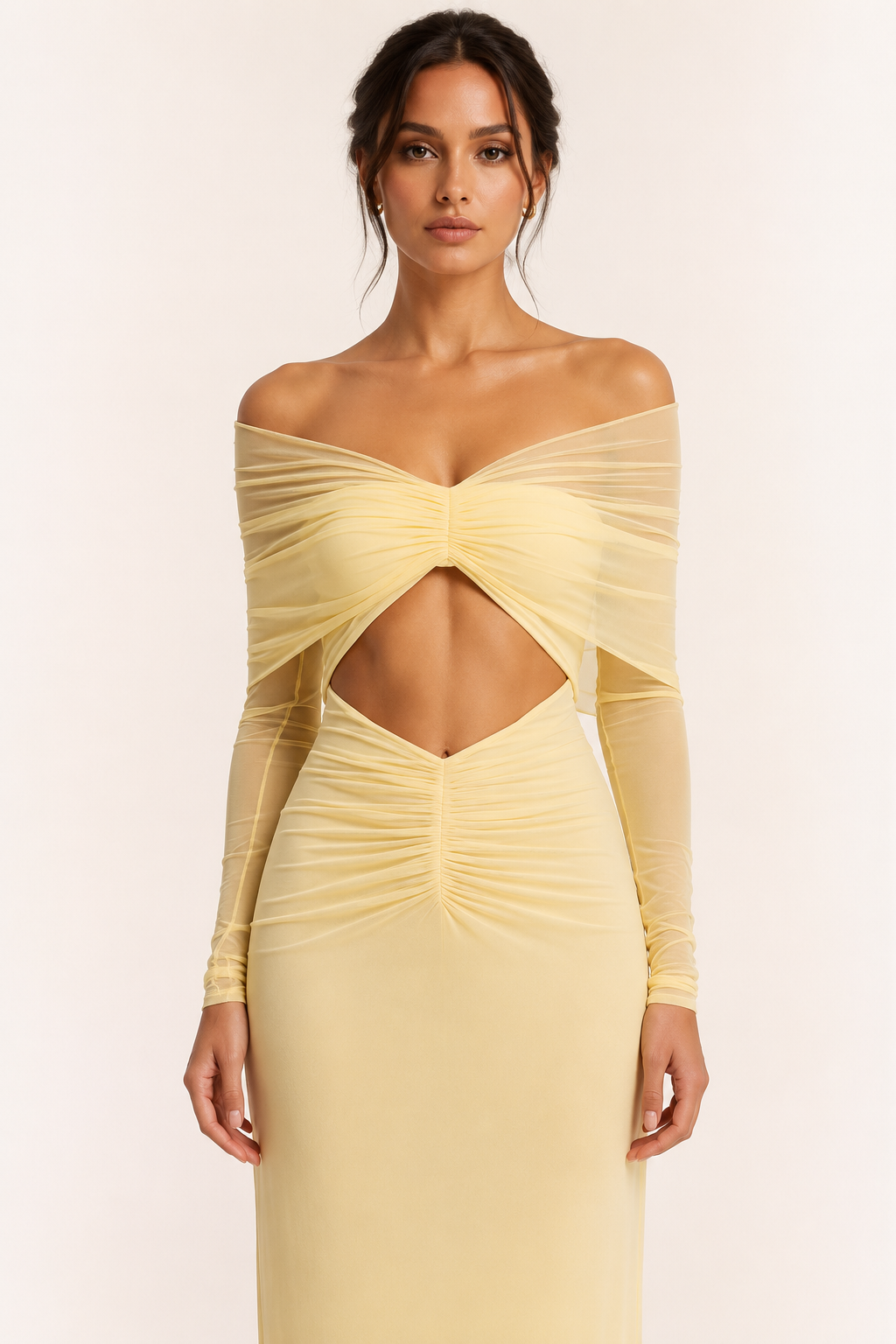 Robe longue mariage dos nu fente avant soirée élégante - Helene